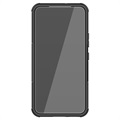 Anti-Slip Samsung Galaxy S22 5G Hybrid-deksel med Stativ - Svart