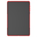 Samsung Galaxy Tab S7+/S8+ Anti-Slip Hybrid-deksel med Stativ - Rød / Svart