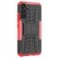 Samsung Galaxy A34 5G Anti-Skli Hybrid-deksel med Stativ - Rød