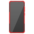 Samsung Galaxy A52 5G/A52s 5G Anti-Skli Hybrid-deksel med Stativ - Rød / Svart