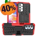 Anti-Slip Samsung Galaxy A23 Hybrid-deksel med Stativ - Rød / Svart