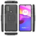 Anti-Slip Motorola Moto E20/E30/E40 Hybrid-deksel med Stativ - Svart