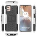 Anti-skli Motorola Moto G32 Hybrid-deksel med Stativ - Hvit