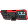 Anti-Skli Xiaomi Redmi 10 5G/Note 11E Hybrid-deksel med Stativ - Rød / Svart