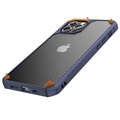 Anti-Shock iPhone 14 Pro Max Hybrid-deksel - Carbon Fiber - Blå