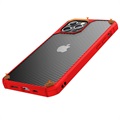 Anti-Shock iPhone 14 Pro Max Hybrid-deksel - Carbon Fiber - Rød