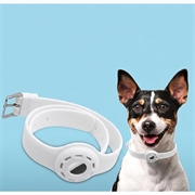 Apple AirTag 1/2 silikonhalsbånd for hunder og katter - hvit