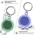 Apple AirTag 1/2 vanntett, gjennomsiktig silikonetui med nøkkelring - grønn