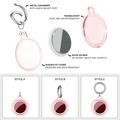 Apple AirTag 1/2 vanntett, gjennomsiktig silikonetui med nøkkelring - rosa