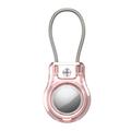Apple AirTag/AirTag 2-etui med rustfritt stålreim - gjennomsiktig rosa
