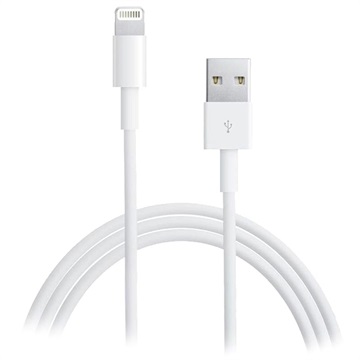 Lightning / USB-kabel - iPhone, iPad, iPod - Hvit - 2m