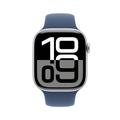 Apple Watch 10 GPS MWWM3QN/A - Aluminium, denim sportsbånd, L/M, 46mm - Sølv