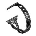 Apple Watch (38/40/SE/41/42mm) diamantmønstret stålrem til dameklokke - svart