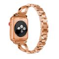 Apple Watch (38/40/SE/41/42 mm) diamantmønstret stålrem til damer - rosagull