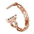 Apple Watch (38/40/SE/41/42 mm) diamantmønstret stålrem til damer - rosagull