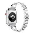 Apple Watch (38/40/SE/41/42mm) diamantmønstret stålrem til damer - sølv