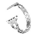 Apple Watch (38/40/SE/41/42mm) diamantmønstret stålrem til damer - sølv