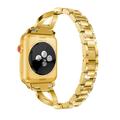Apple Watch (42/44/SE/45/46/49mm) diamantmønstret stålrem til dameklokke - gull