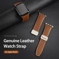 Apple Watch (42/44/SE/45/46/49mm) Dux Ducis YA-rem i ekte skinn med M-spenne - brun