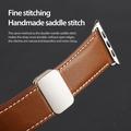 Apple Watch (42/44/SE/45/46/49mm) Dux Ducis YA-rem i ekte skinn med M-spenne - brun