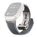Apple Watch (42/44/SE/45/46/49mm) silikonrem med vertikale linjer og titankobling