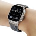 Apple Watch (42/44/SE/45/46/49mm) silikonrem med vertikale linjer og titankobling - grå