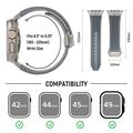 Apple Watch (42/44/SE/45/46/49mm) silikonrem med vertikale linjer og titankobling - grå