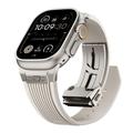 Apple Watch (42/44/SE/45/46/49mm) silikonrem med vertikale linjer og titankobling - Stjernelys