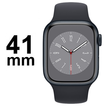 Apple Watch 8 GPS MNP53FD/A - Aluminium, Midnight Sport Band, 41mm - Midnatt