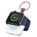 Apple Watch bærbar trådløs lader med nøkkelring - 1800mAh - hvit