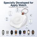 Apple Watch bærbar trådløs lader med nøkkelring - 1800mAh - hvit