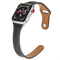 Apple Watch 7/SE/6/5/4/3/2/1 Premium Lærrem - 41mm/40mm/38mm - Svart