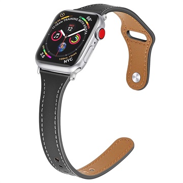 Apple Watch Ultra 3/2/Ultra/11/10/9/8/SE 3/(2022)/7/SE/6/5/4/3/2/1 Premium Lærrem - 46mm/45mm/44mm/42mm - Svart