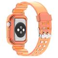 Apple Watch Series 11/10 Erstatnings Silikonstropp med Integrert Ramme - 42mm - Gjennomsiktig Oransje