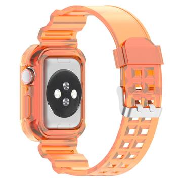 Apple Watch Series 11/10 Erstatnings Silikonstropp med Integrert Ramme - 46mm - Gjennomsiktig Svart