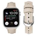Apple Watch Series 11/10/9/8/SE 3/SE (2022)/7/SE/6/5/4/3/2/1 - Tynn lærrem - 42mm/41mm/40mm/38mm - Beige