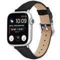 Apple Watch Series 11/10/9/8/SE 3/SE (2022)/7/SE/6/5/4/3/2/1 - Tynn lærrem - 42mm/41mm/40mm/38mm - Svart