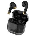 Apro 11 trådløse Bluetooth-øretelefoner med stereolyd og lav forsinkelse Sportshodesett med 300 mAh batteriladeetui - svart