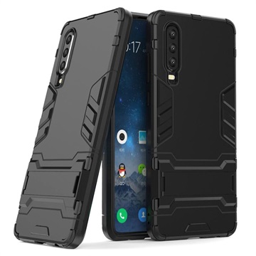 Armor Serien Huawei P30 Hybrid-deksel med Stativ - Svart