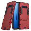 Armor-serien Samsung Galaxy S10 Hybrid-deksel med Stativ - Rød