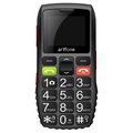 Artfone C1 Seniro Mobiltelefon for Eldre med SOS - Dual SIM - Svart / Grå