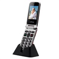Artfone C10 Flip Mobiltelefon for Eldre - Dobbel-SIM, SOS - Svart
