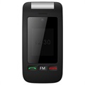 Artfone C10 Flip Mobiltelefon for Eldre - Dobbel-SIM, SOS - Svart