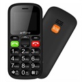 Artfone CS181 Mobiltelefon for Eldre - Dual SIM, SOS - Svart