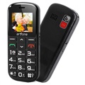 Artfone CS182 Mobiltelefon for Eldre - Dual SIM, SOS - Svart