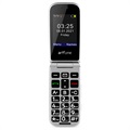 Artfone F20 Flip Mobiltelefon for Eldre - 2G, Dobbel-SIM, SOS - Svart