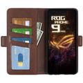 Asus ROG Phone 9 Pro lommebokveske med magnetisk lukking - kalvestruktur - brun