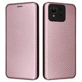 Asus Zenfone 11 Ultra Flip-deksel - Karbonfiber - Roségull