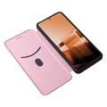 Asus Zenfone 11 Ultra Flip-deksel - Karbonfiber - Roségull
