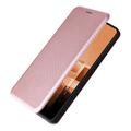 Asus Zenfone 11 Ultra Flip-deksel - Karbonfiber - Roségull
